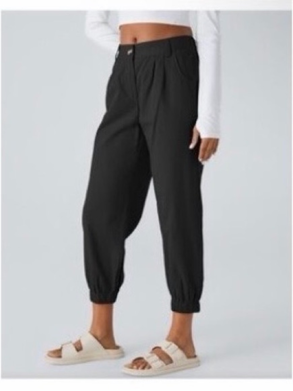 HALARA Black Elastic-Cuff Jogger Pants - Picture 13 of 13